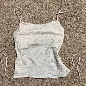 Vintage Charlotte Russe White Sparkling Crop Women's Top. Size s